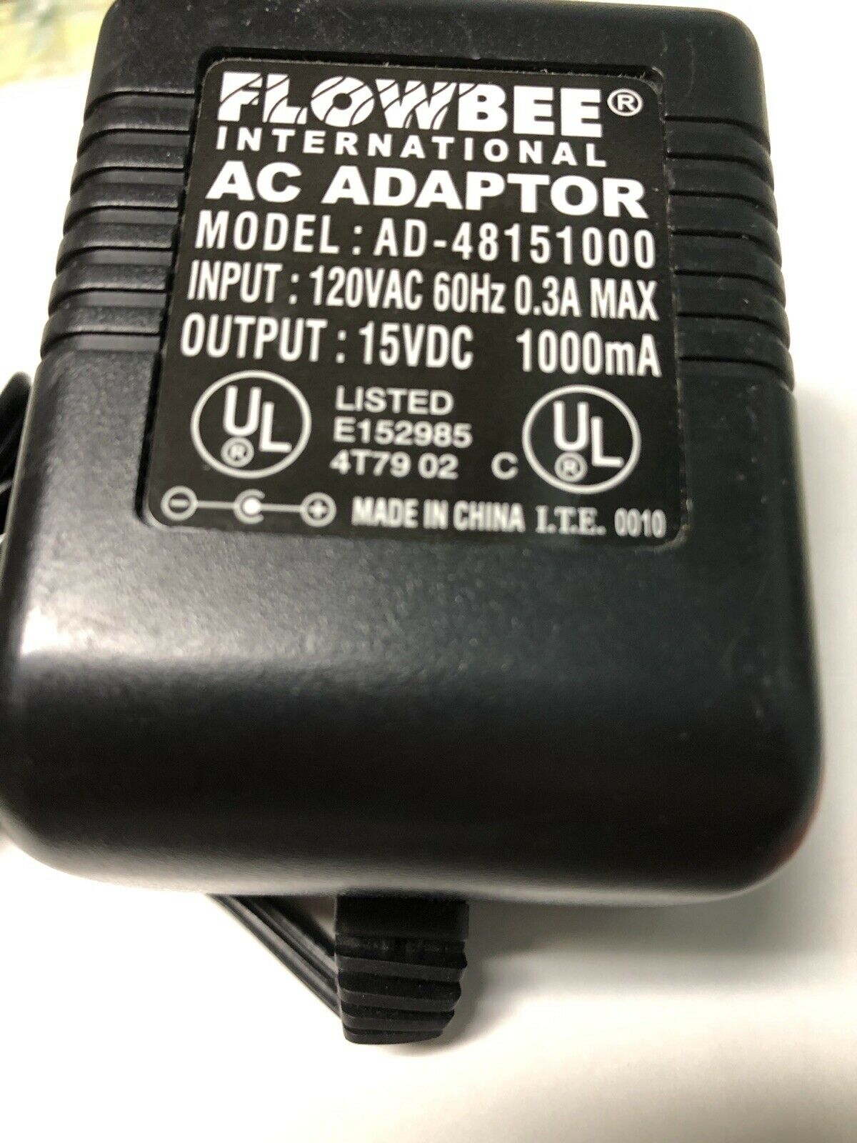 *Brand NEW*AD-48151000 Flowbee 15VDC 1000mA AC DC Adapter POWER SUPPLY